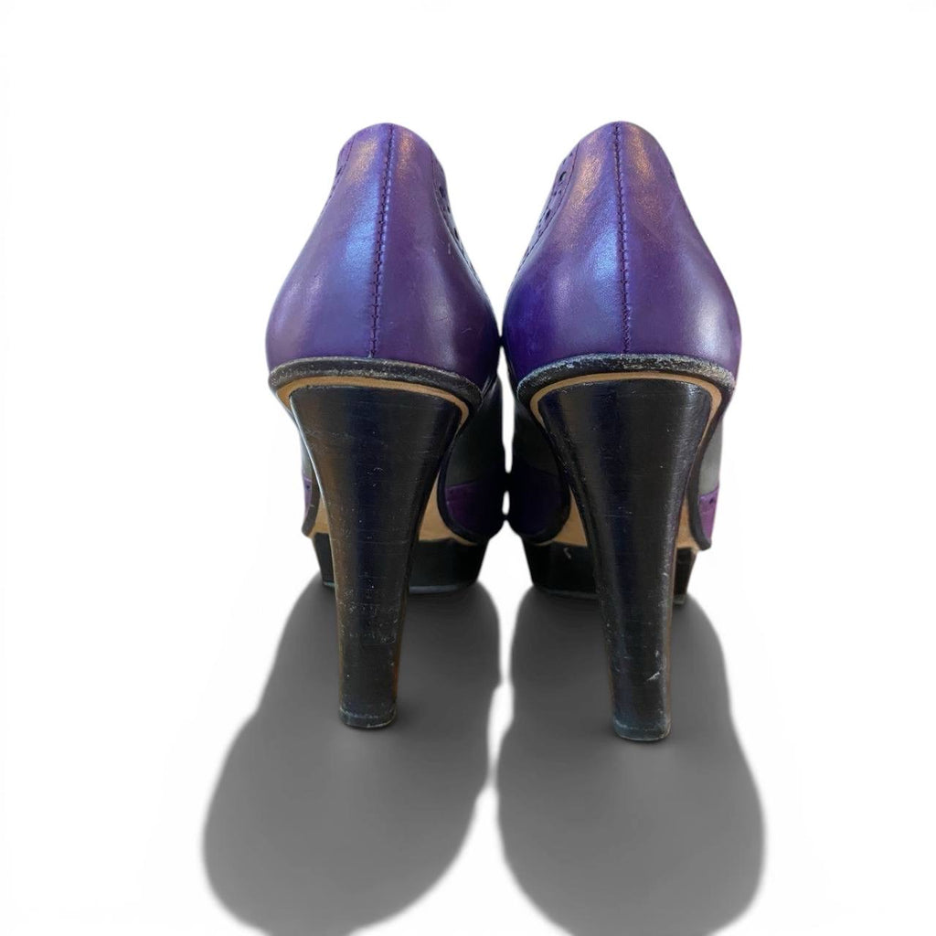 Zapatos de tacones estilo Oxford peep-toe