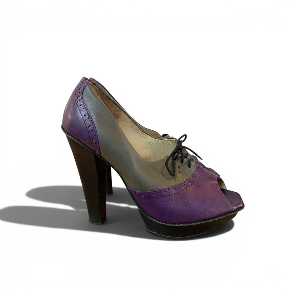 Zapatos de tacones estilo Oxford peep-toe