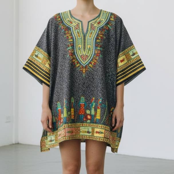 Vestido ajustable con motivos egipcios