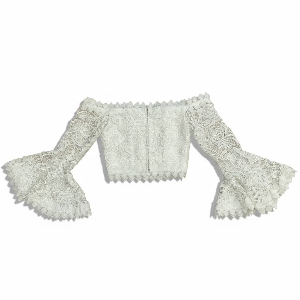 Crop top blanco de encaje
