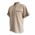 Camisa khaki de manta con tejido