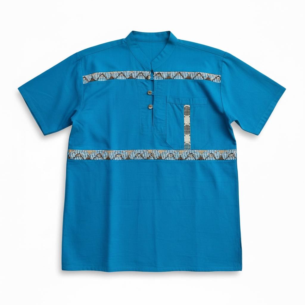Camisa de manta con tejido