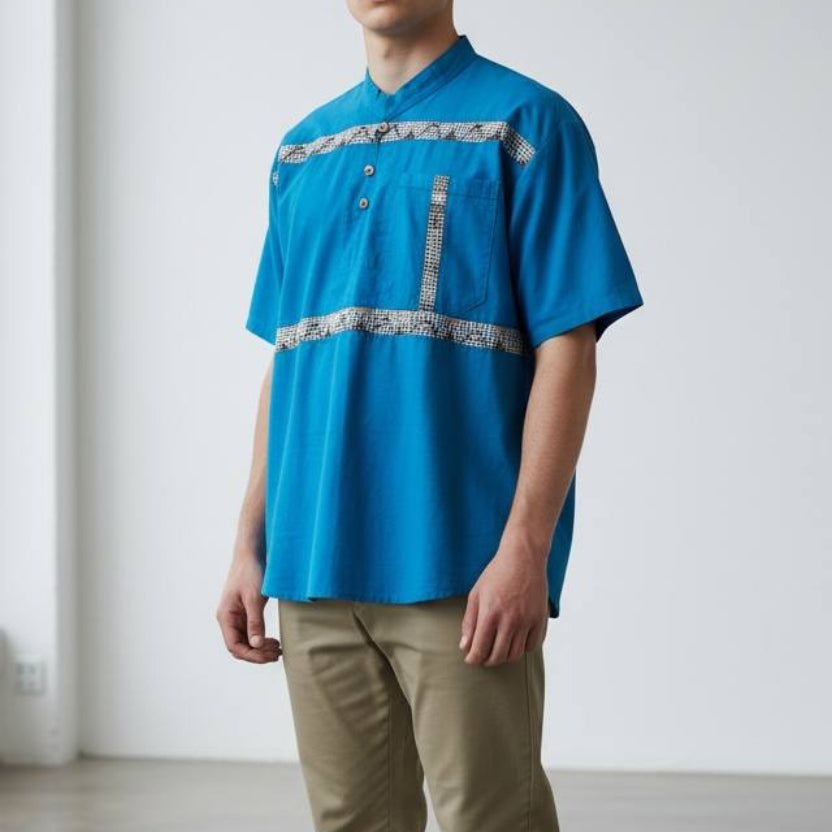 Camisa de manta con tejido