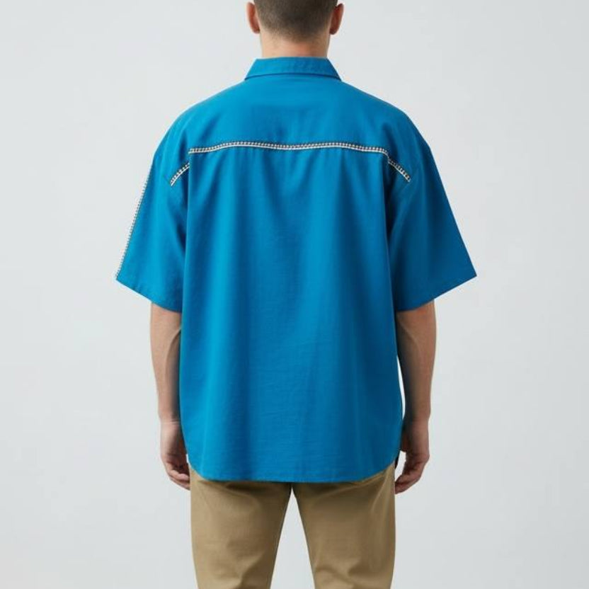 Camisa de manta con tejido