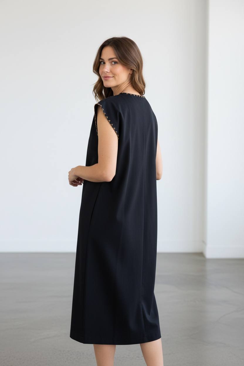 Vestido de manta bordado a mano