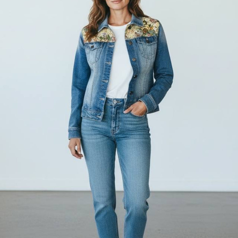 Chaqueta de mezclilla con bordado