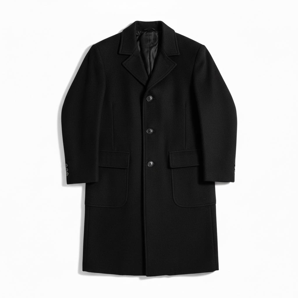 Abrigo vintage negro de lana