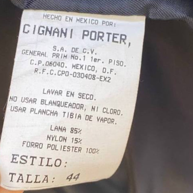 Abrigo vintage negro de lana