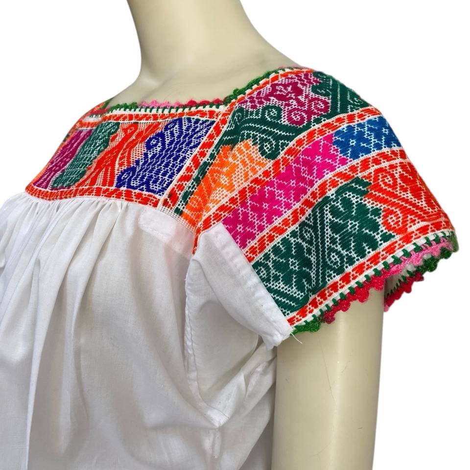 Blusa tradicional mexicana bordada colores
