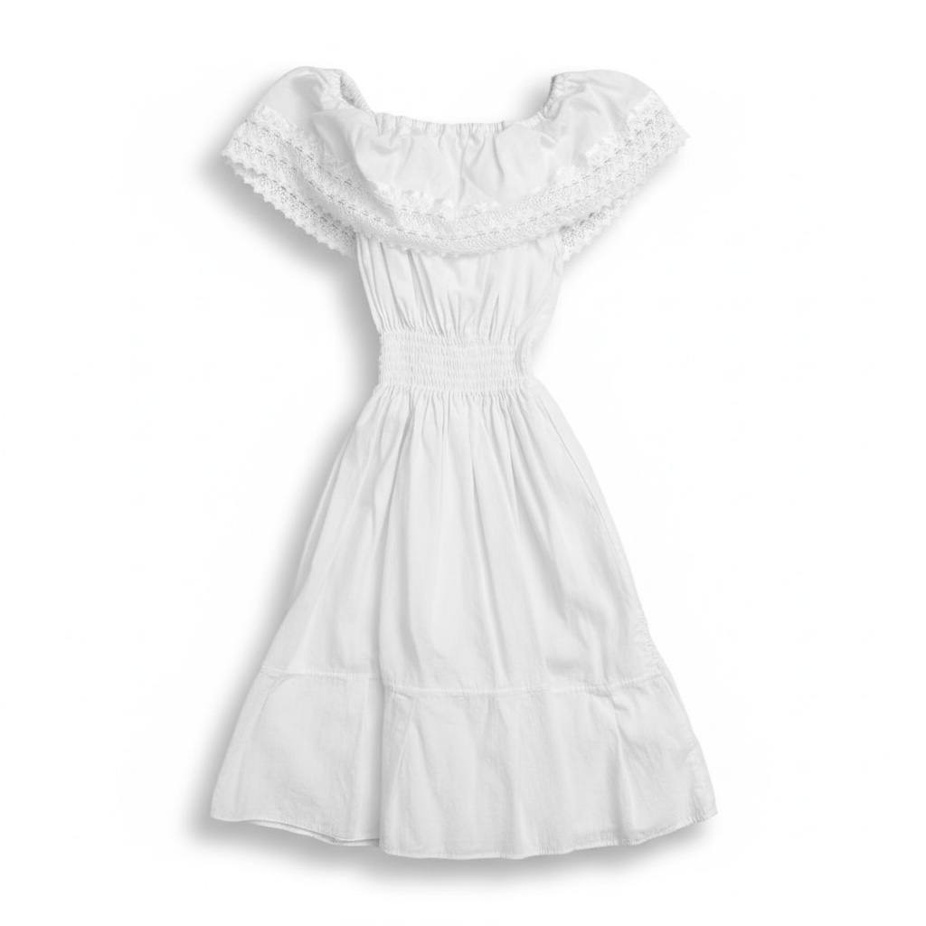 Vestido de algodón largo bordado