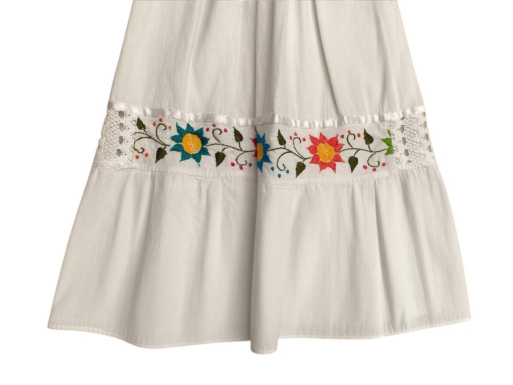 Vestido de algodón largo bordado