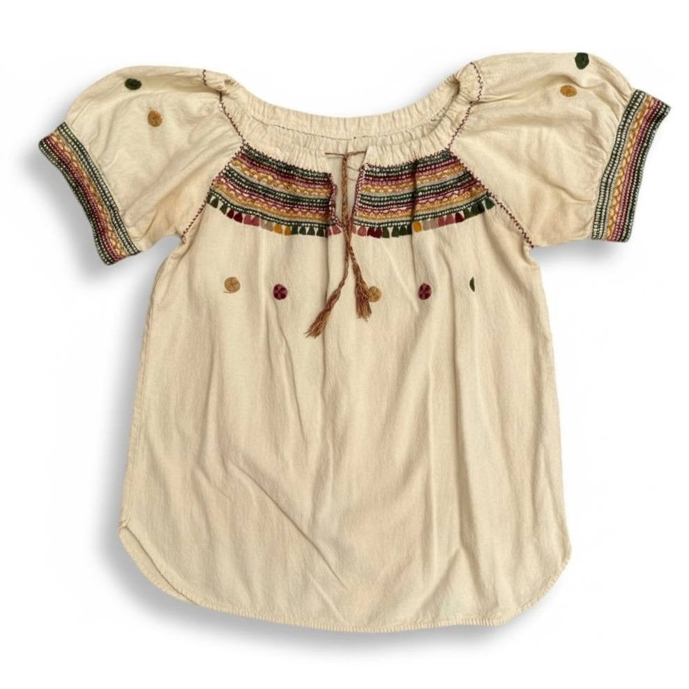 Blusa artesanal con tejido tradicional Chiapaneco