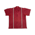 Camisa tipo guayabera rojo quemado