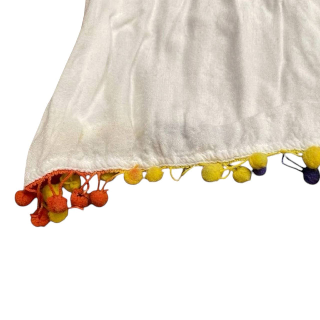Blusa intervenida con tejido artesano tradicional Chiapaneco