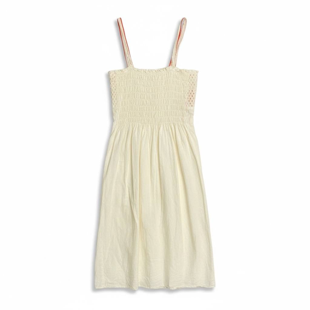 Vestido artesanal con bordado de telar