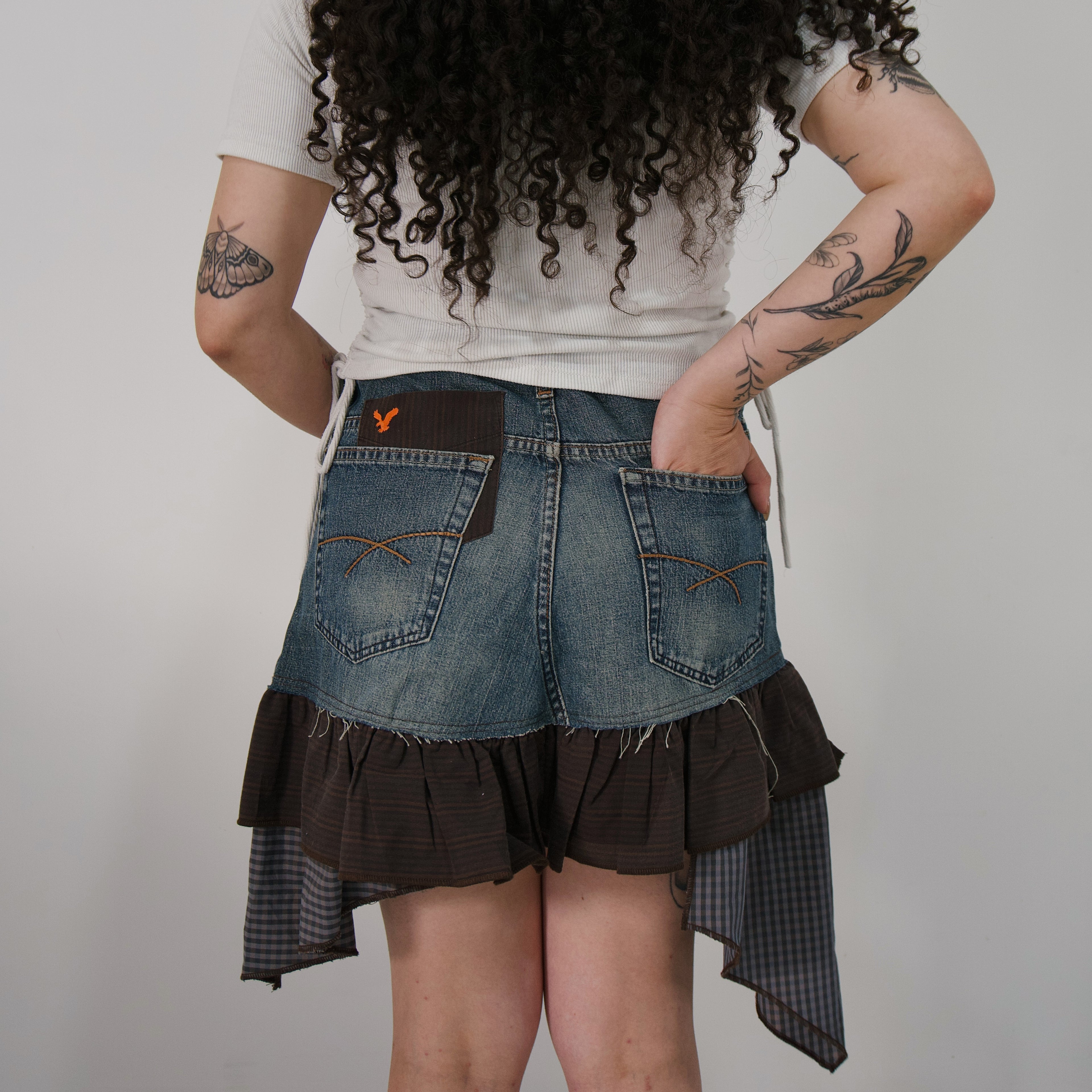 Falda patchwork asimétrica