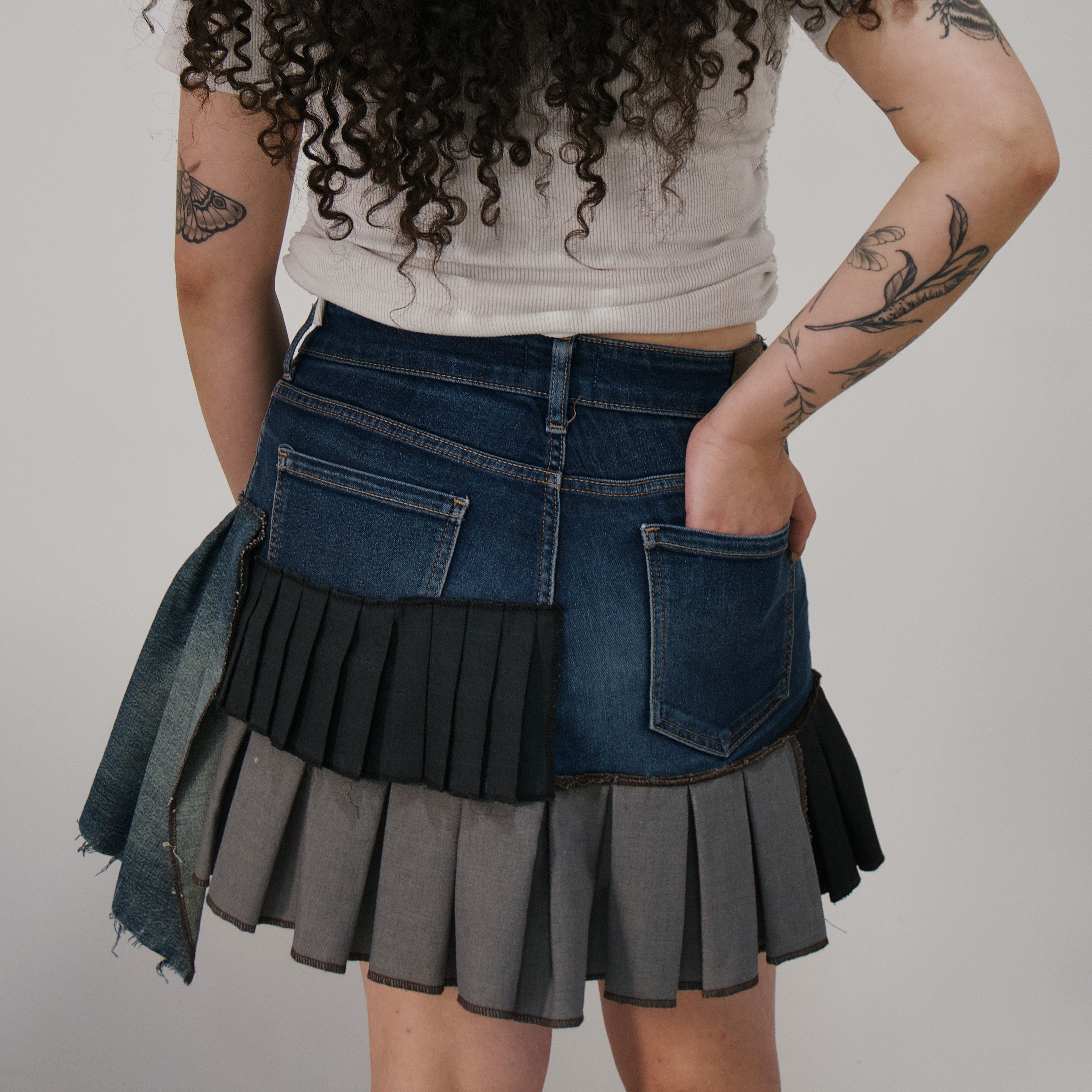 Falda patchwork denim
