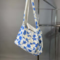 Tote azul flores