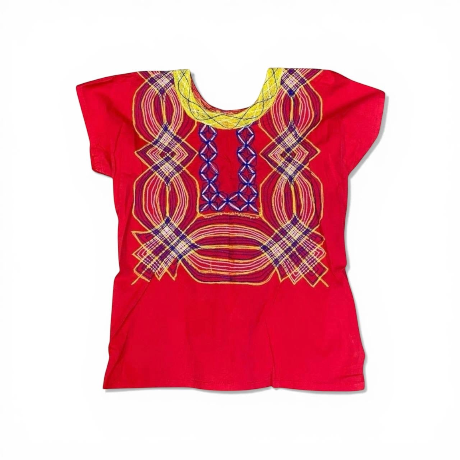 Blusa bordada colores primarios