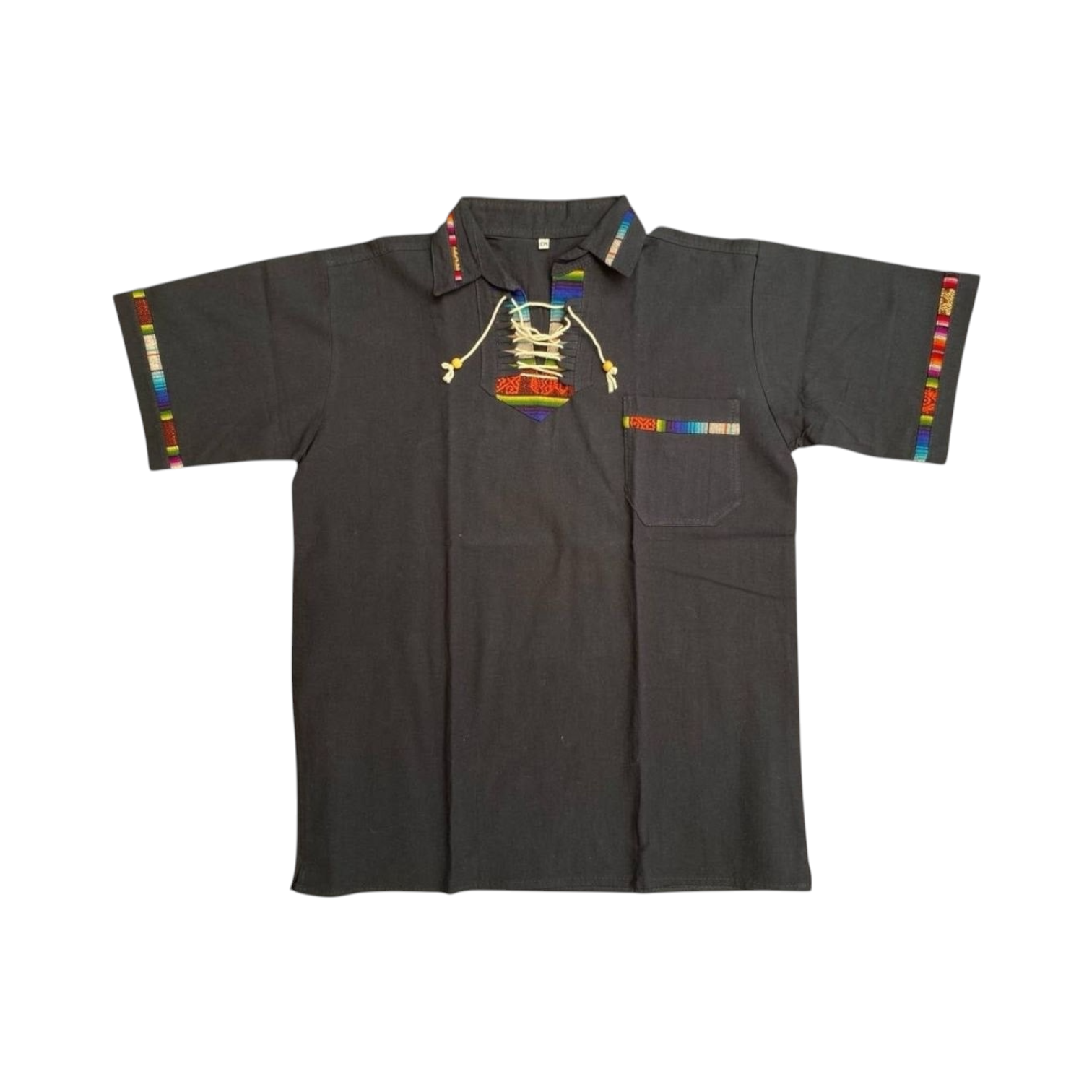 Camisa intervenida con bordado a máquina Chiapaneco