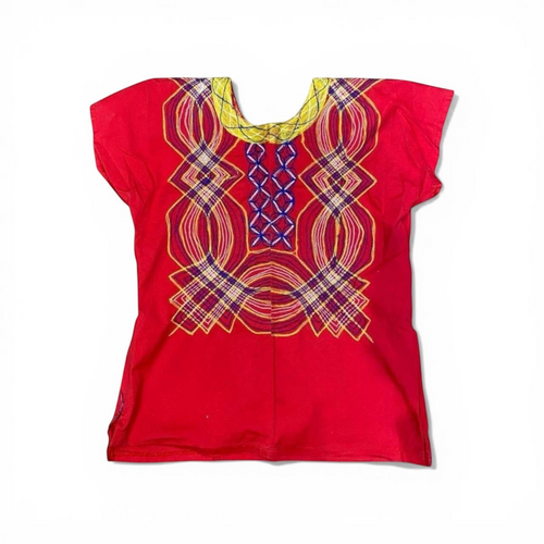 Blusa bordada colores primarios