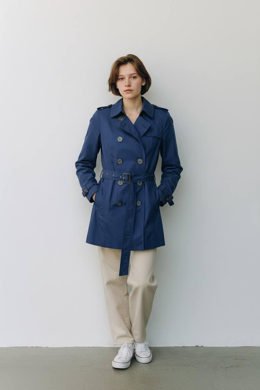 Gabardina con solapa  cinturón