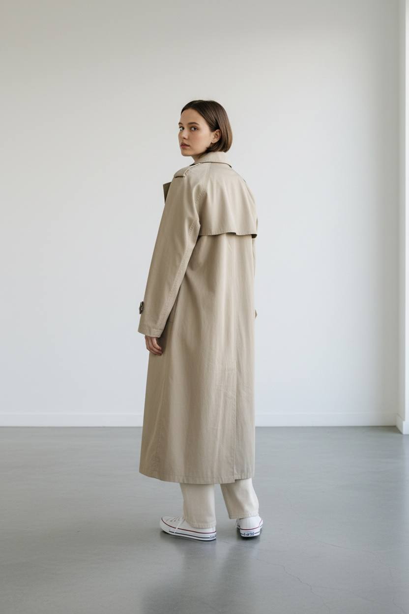 Gabardina Vintage tipo trench coat