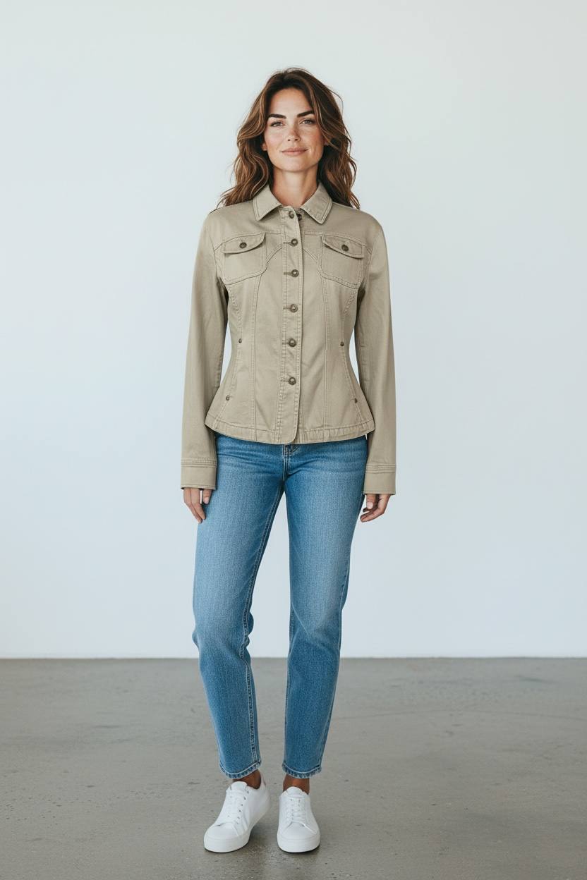 Chaqueta de mezclilla tipo militar