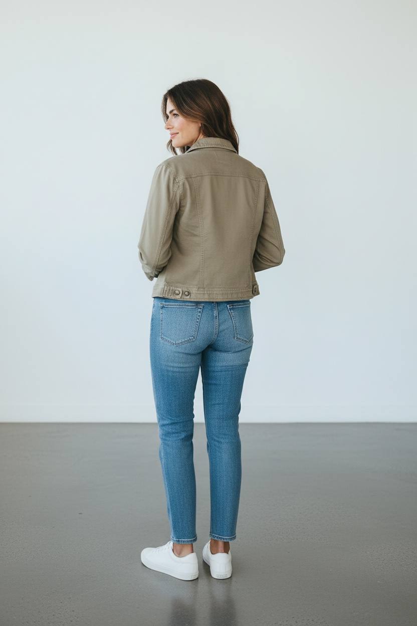 Chaqueta de mezclilla tipo militar