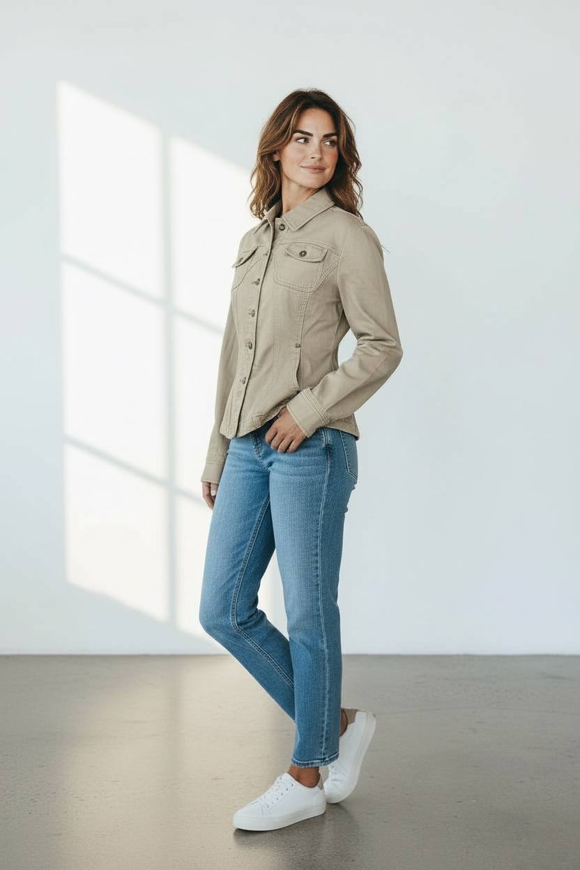 Chaqueta de mezclilla tipo militar