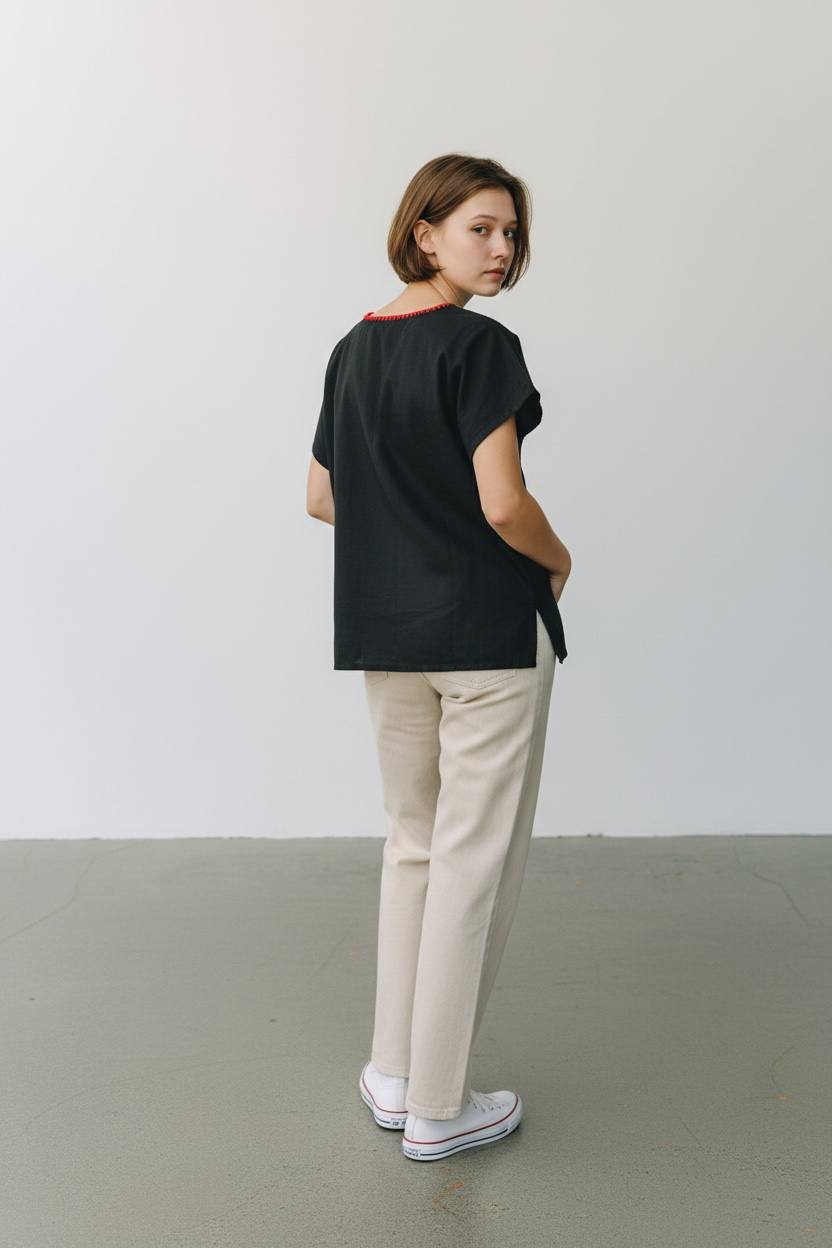 Blusa de algodón con bordado