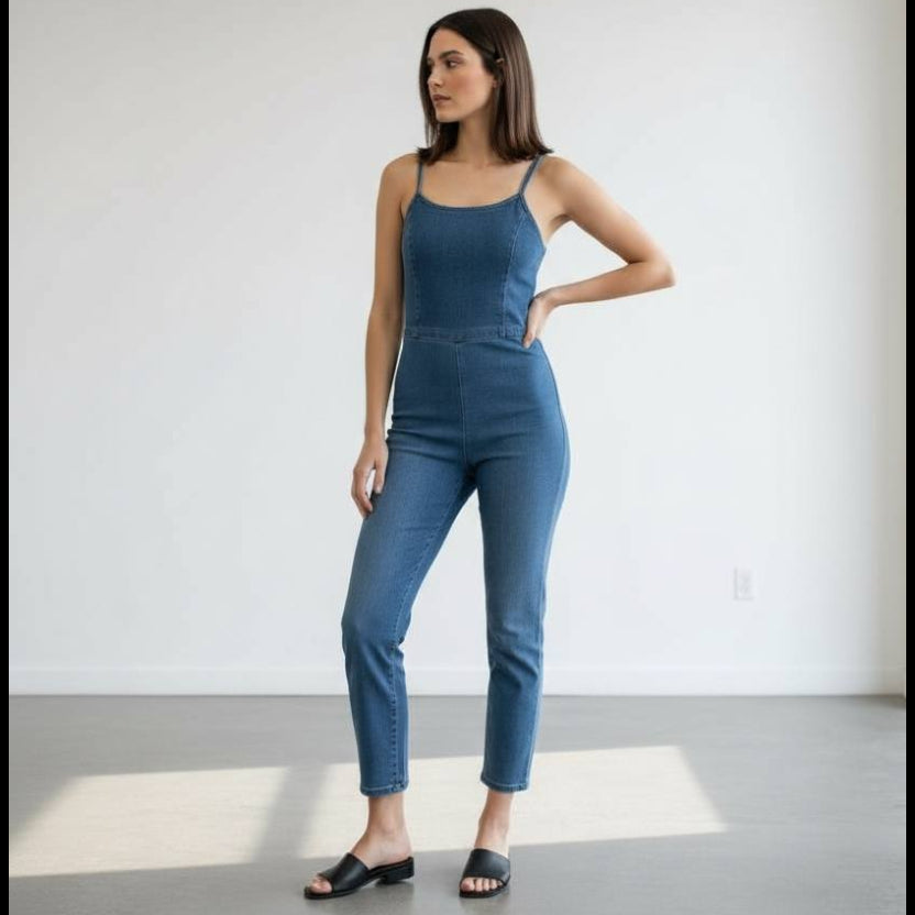 Body Overall de mezclilla delgada