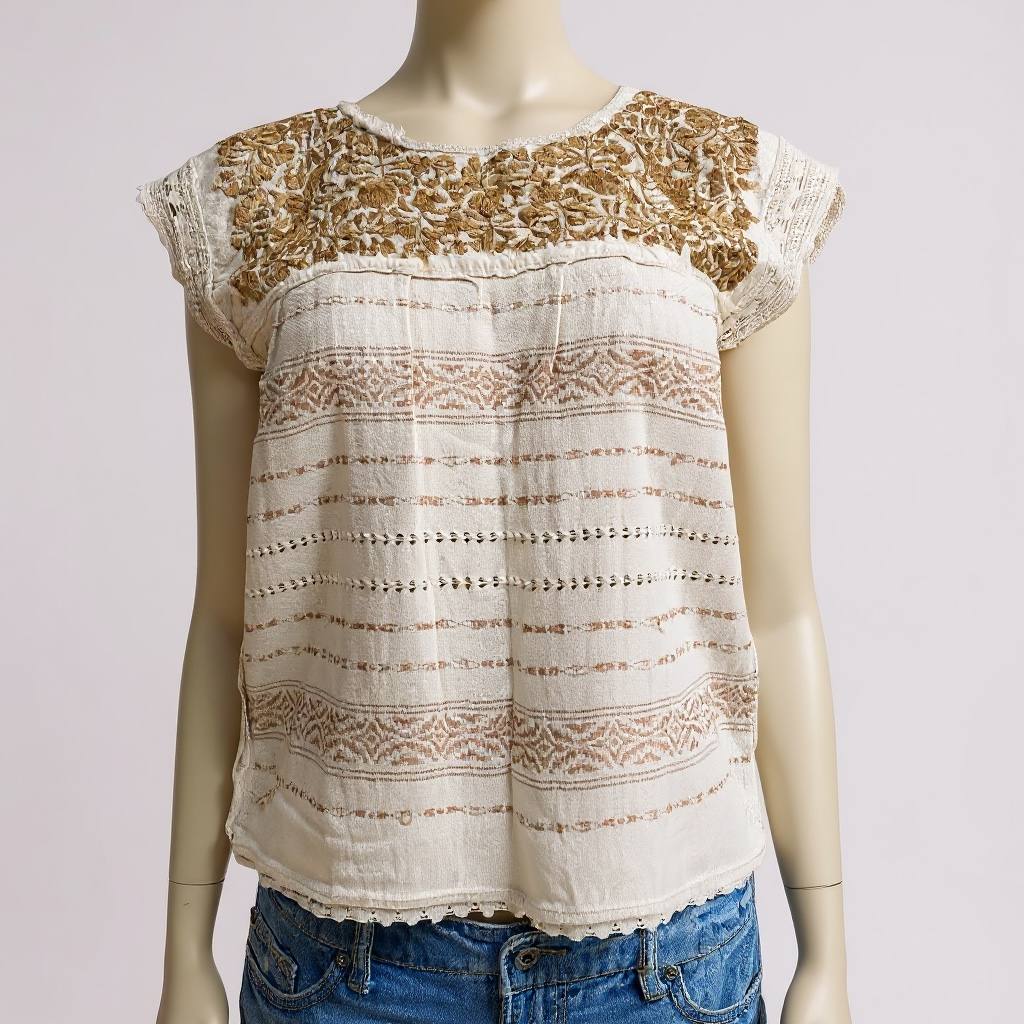 Blusa artesanal bordada a mano