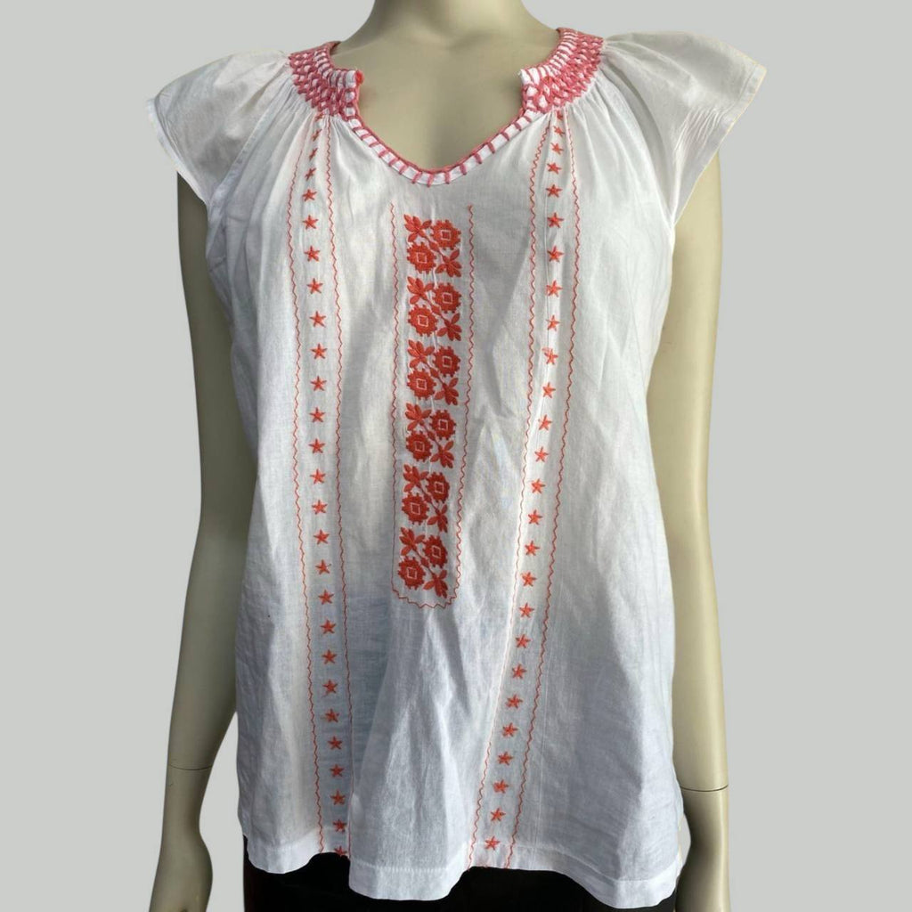 Blusa bordada de algodón