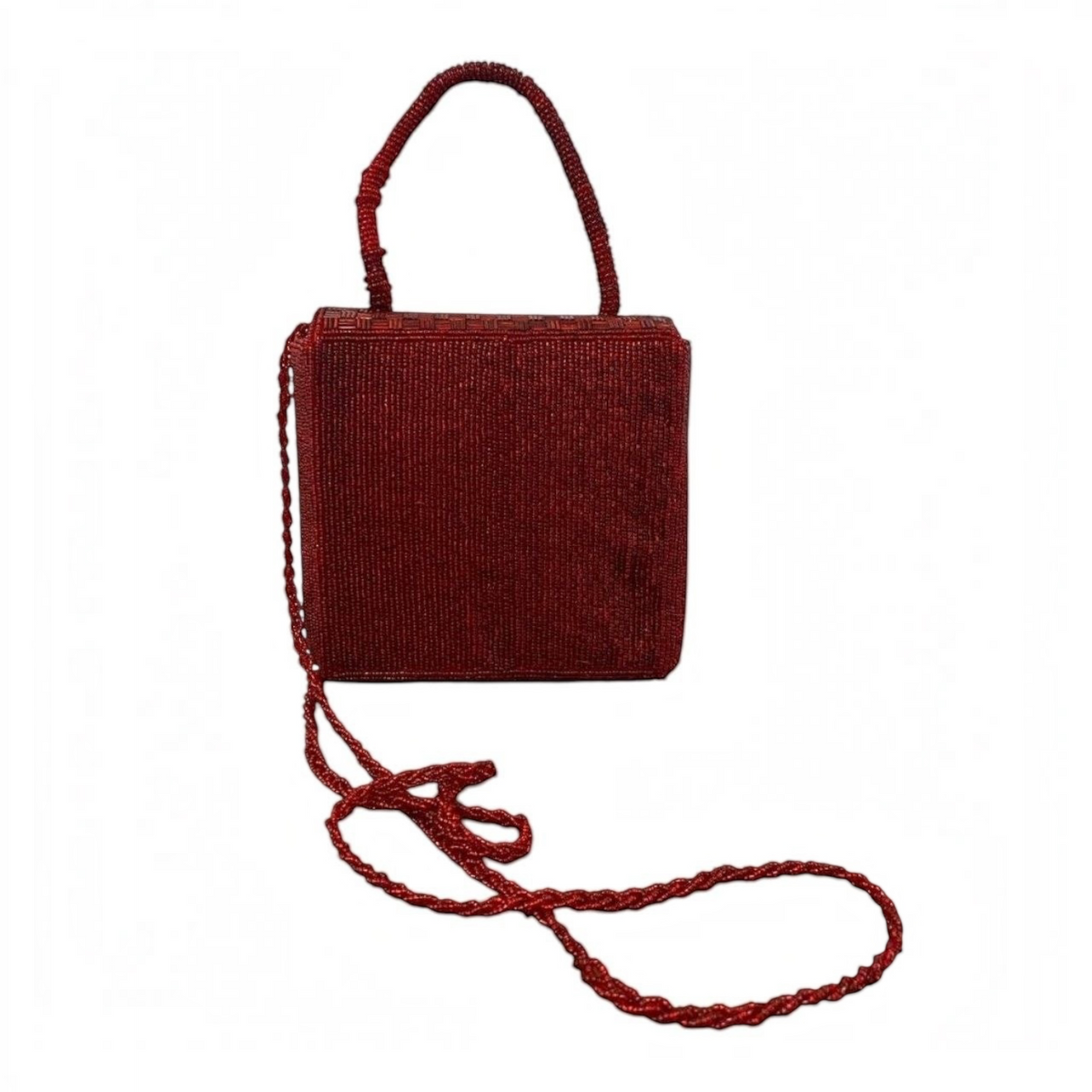 Bolso de mano textil con chaquira